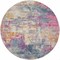 Homeroots 8 ft. Round Ivory & Multi Color Abstract Area Rug 385718 - alternate 1